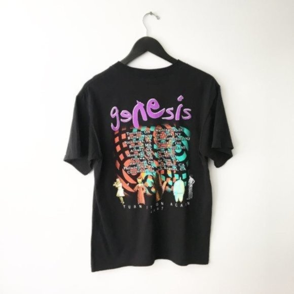2007 Genesis Graphic Tee Shirt Tour 2 Sided Black - Picture 4 of 5
